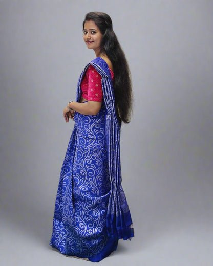 Blue Color Print Design Saree