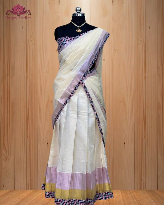 Kerala traditional Dhawani set a perfect blend of elegance and tradition